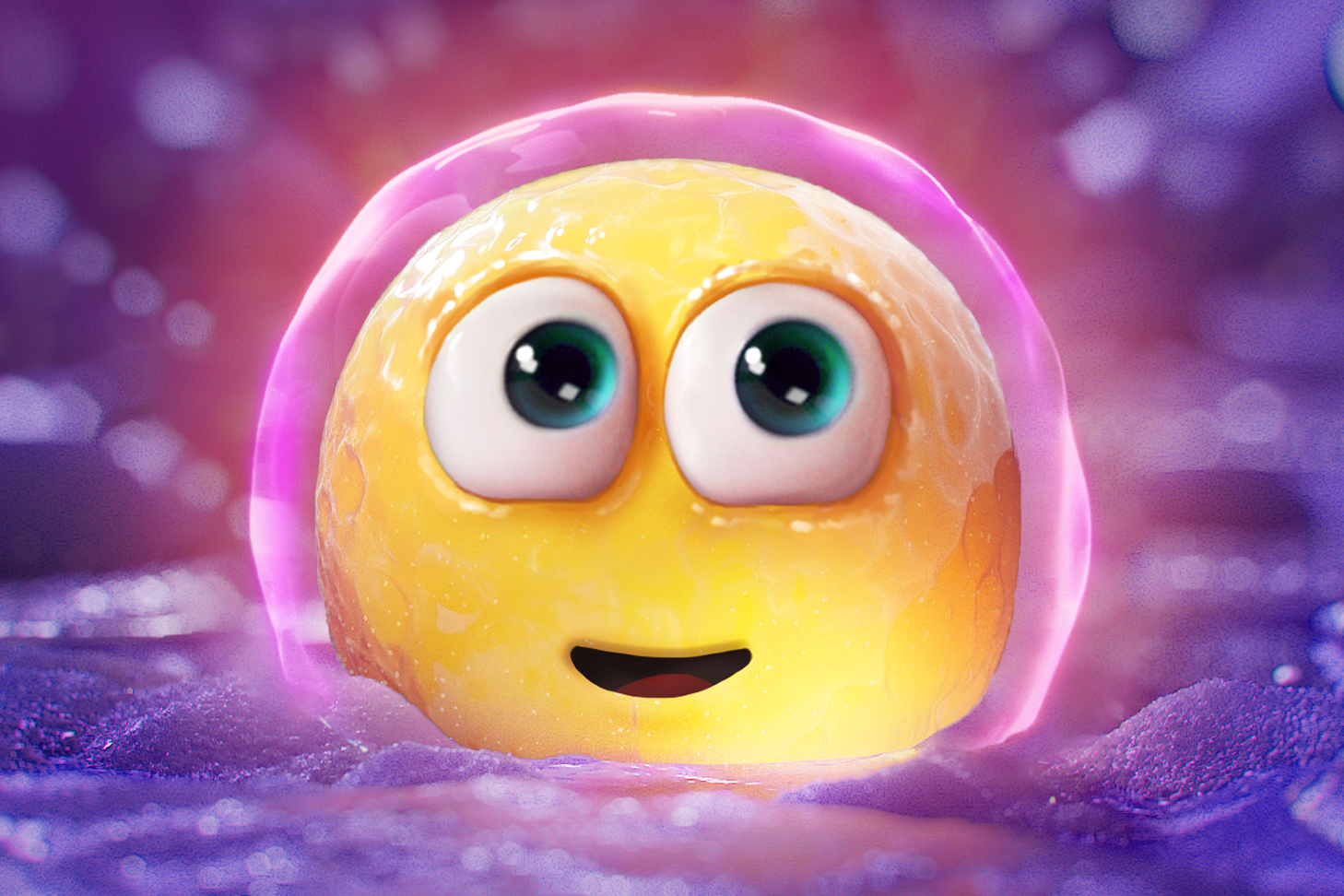 An animated beta cell with a happy expression